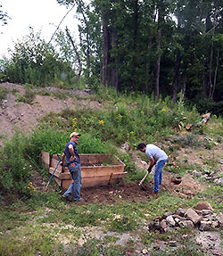 volunteers working on the landscape at the main AQRT Center