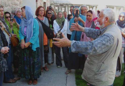 Shaykh Taner Ansari with murids on a teaching trip